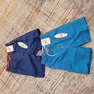 Kids Boy Blue Swim Trunks Shorts Size 7  - 2 items